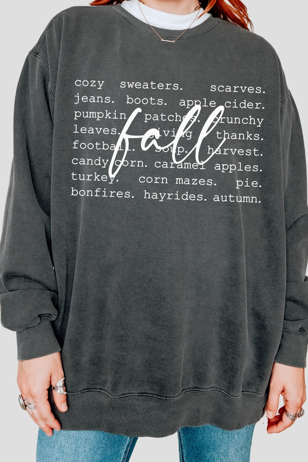 Fall Words Thanksgiving Sweatshirt For Women