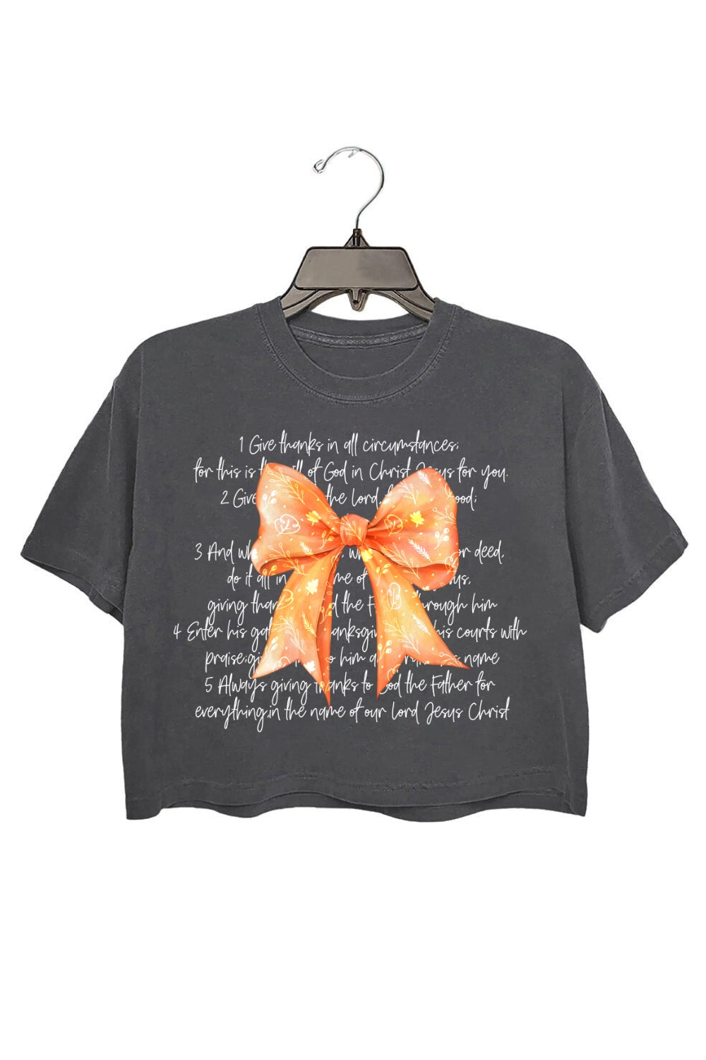Thanksgiving Bible Verses Crop Tee For Women