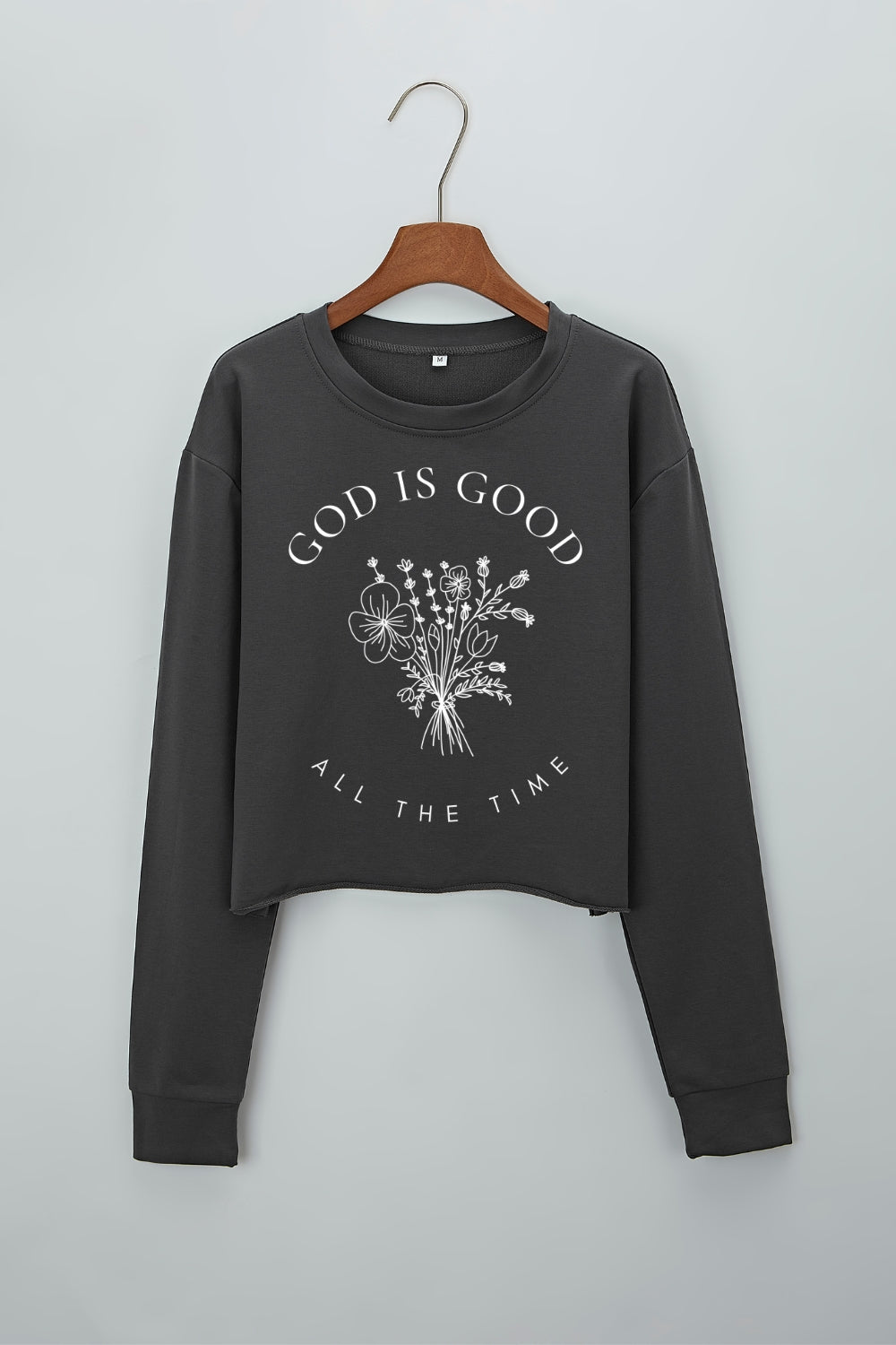 God Is Good All The Time Wildflower Crop Sweatshirt For Women