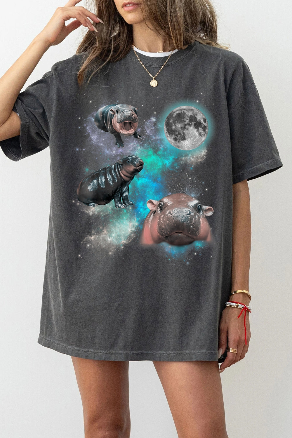 3 Moon-Deng Baby Hippo Tee For Women