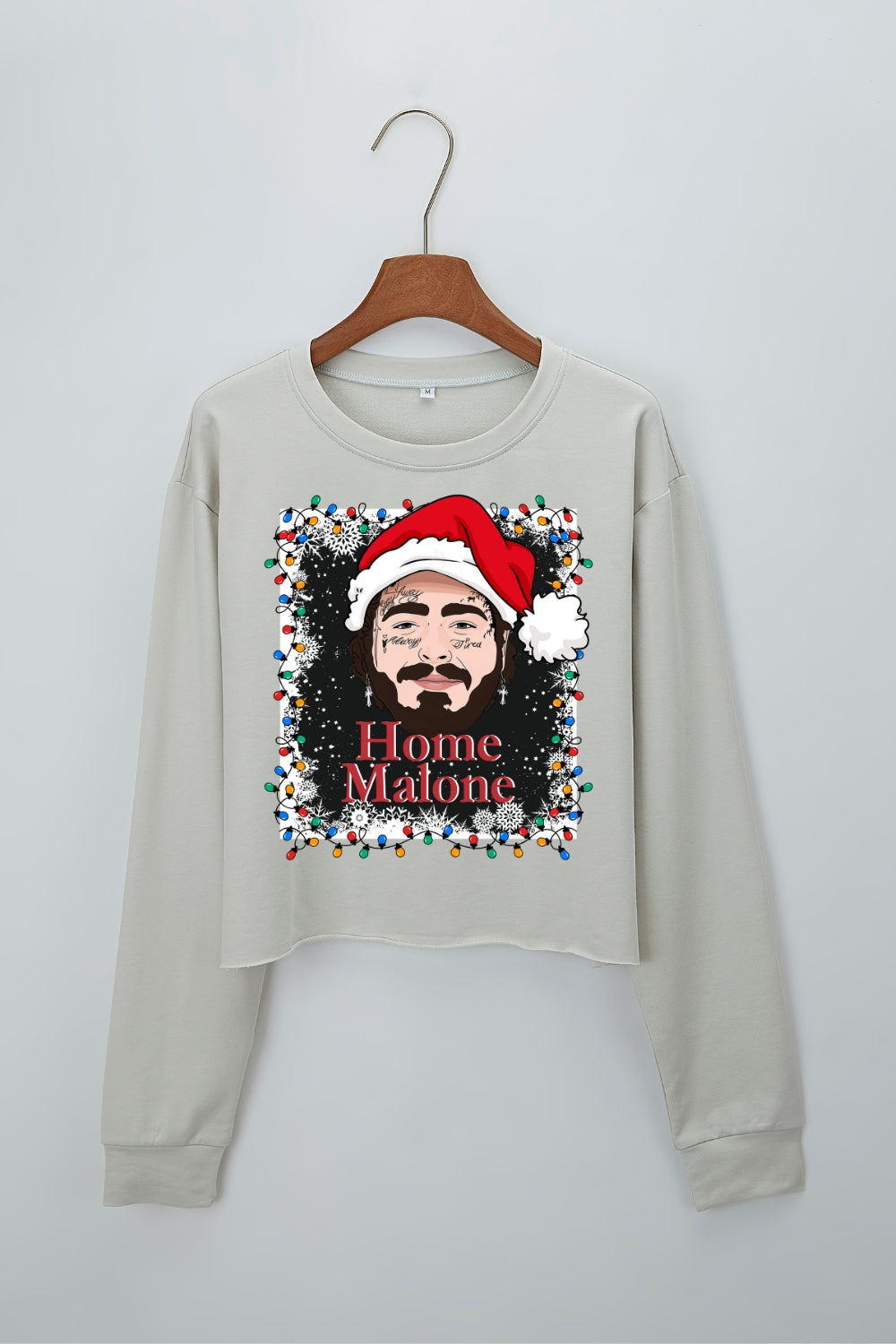 Home Malone Christmas Crop Sweatshirt For Women
