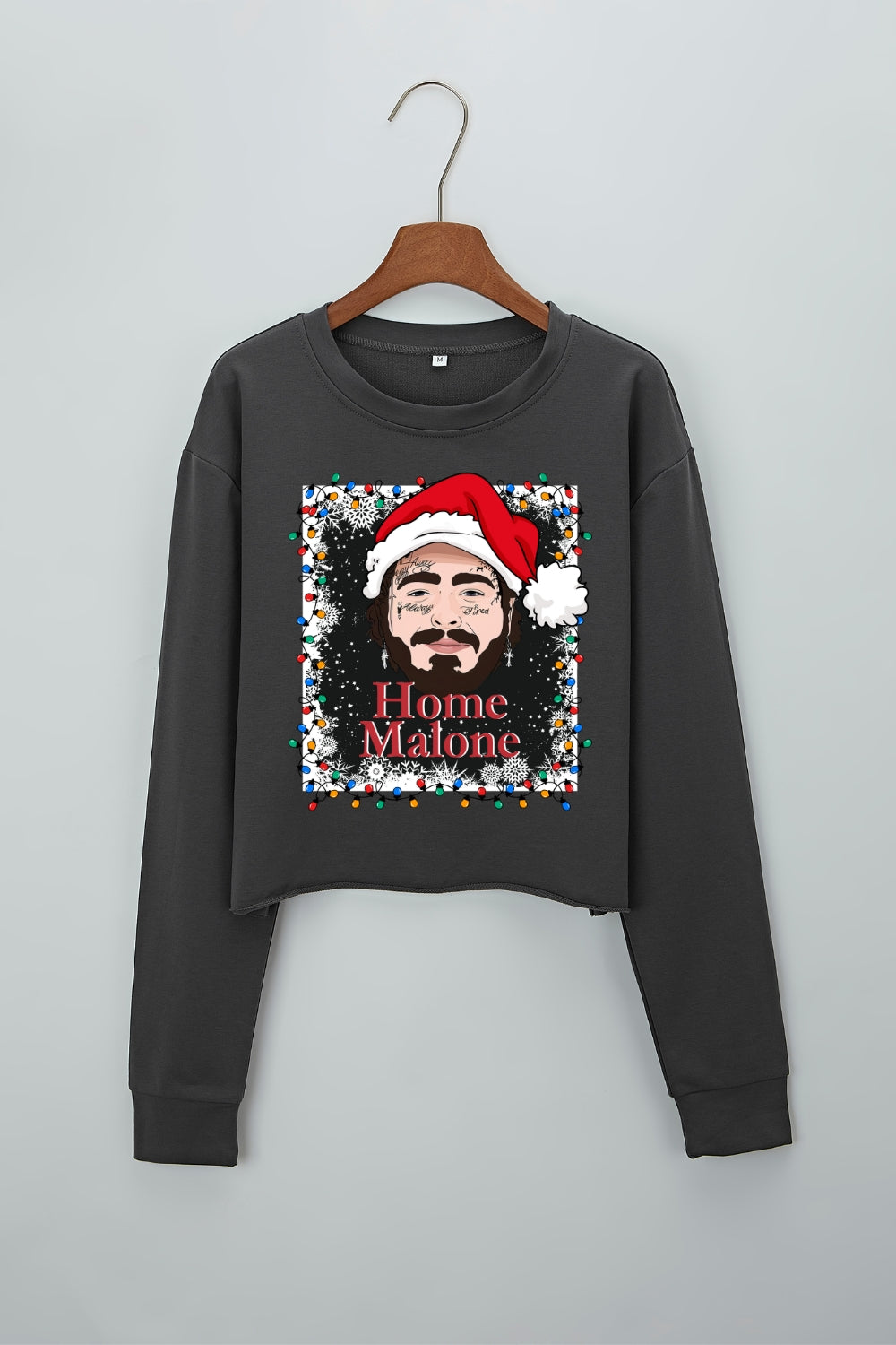 Home Malone Christmas Crop Sweatshirt For Women
