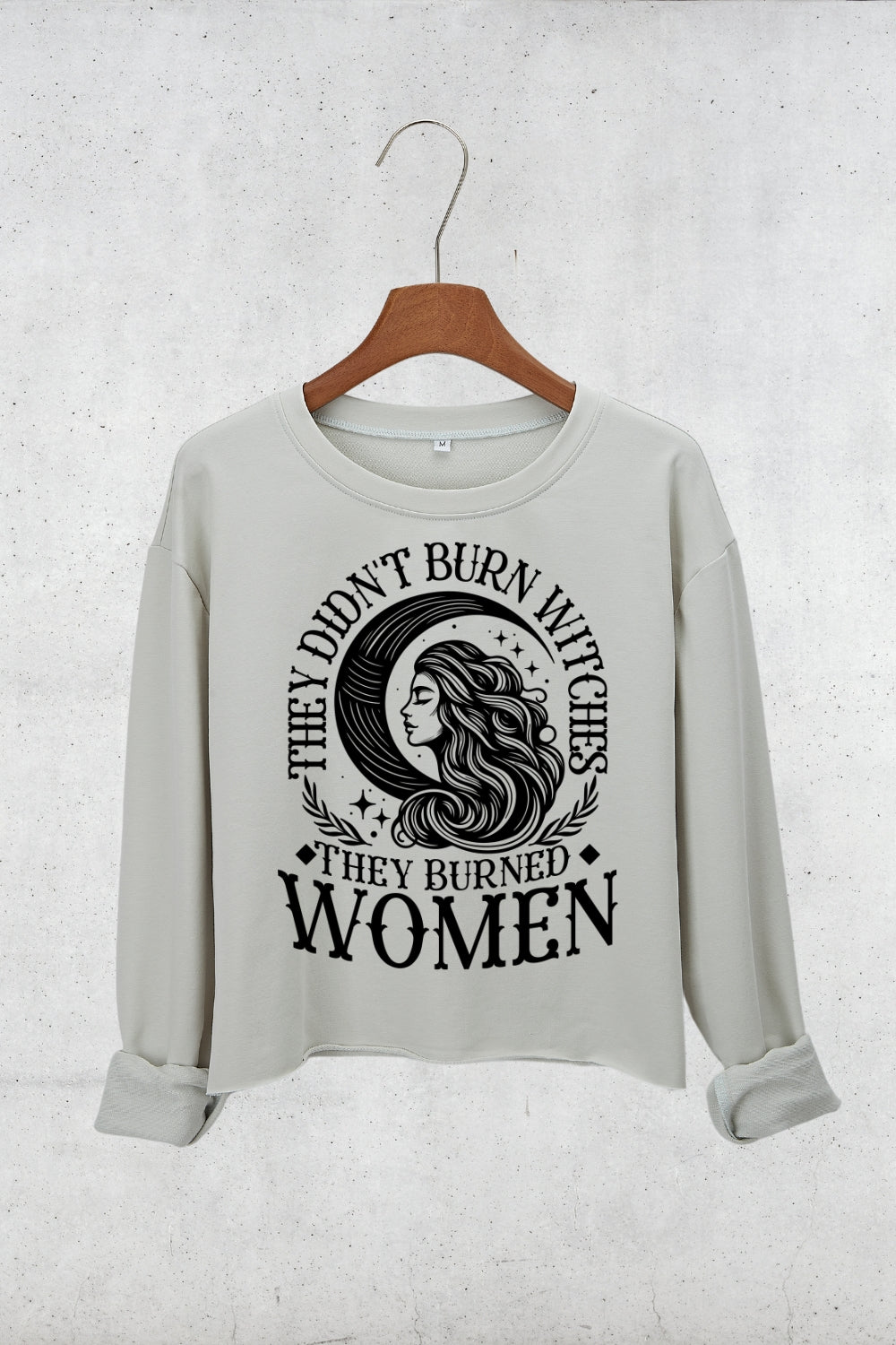 They Didn't Burn Witches Moon Crop Sweatshirt For Women