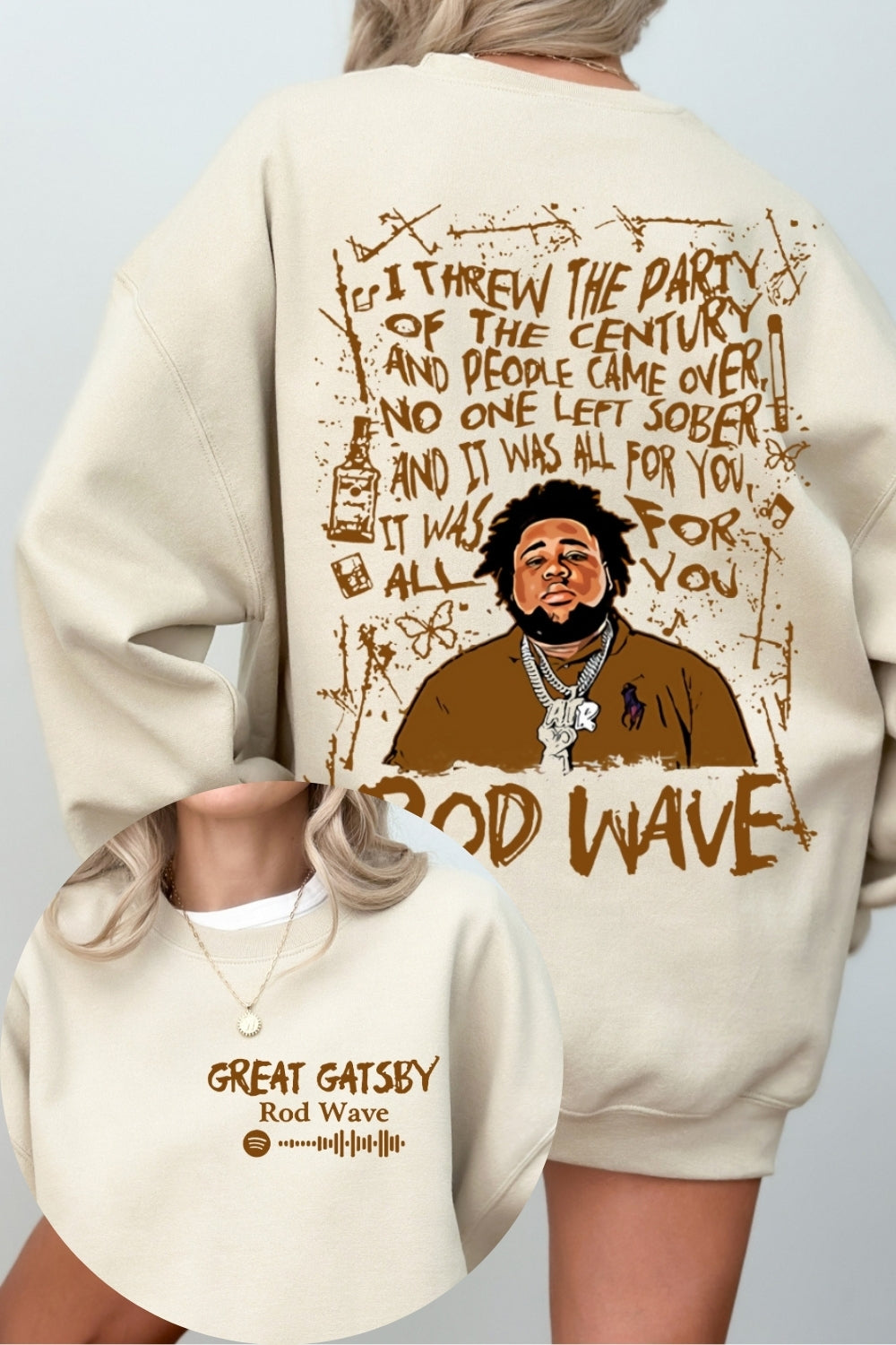 Rod Wave Great Gatsby Sweatshirt For Women