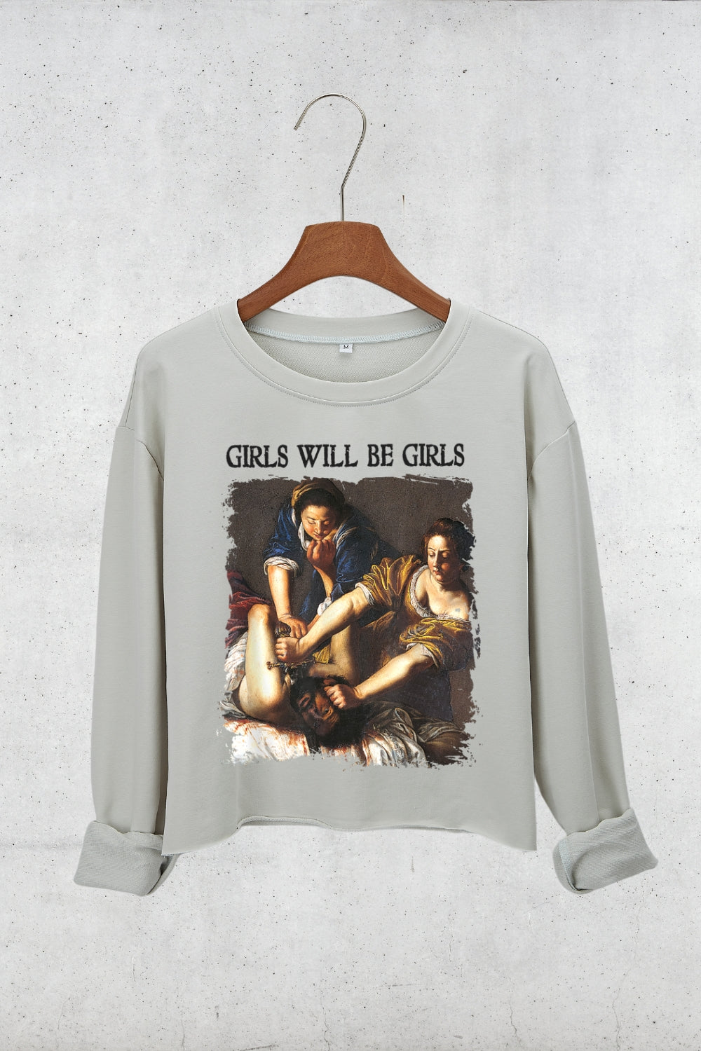 Girls Will Be Girls Judith beheading Crop Sweatshirt For Women