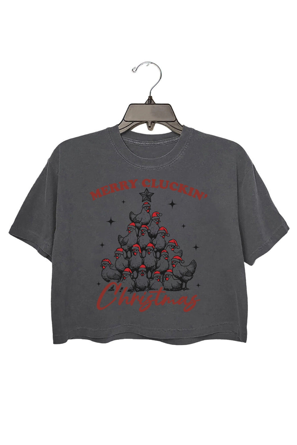 Merry Cluckin' Christmas Crop Top For Women