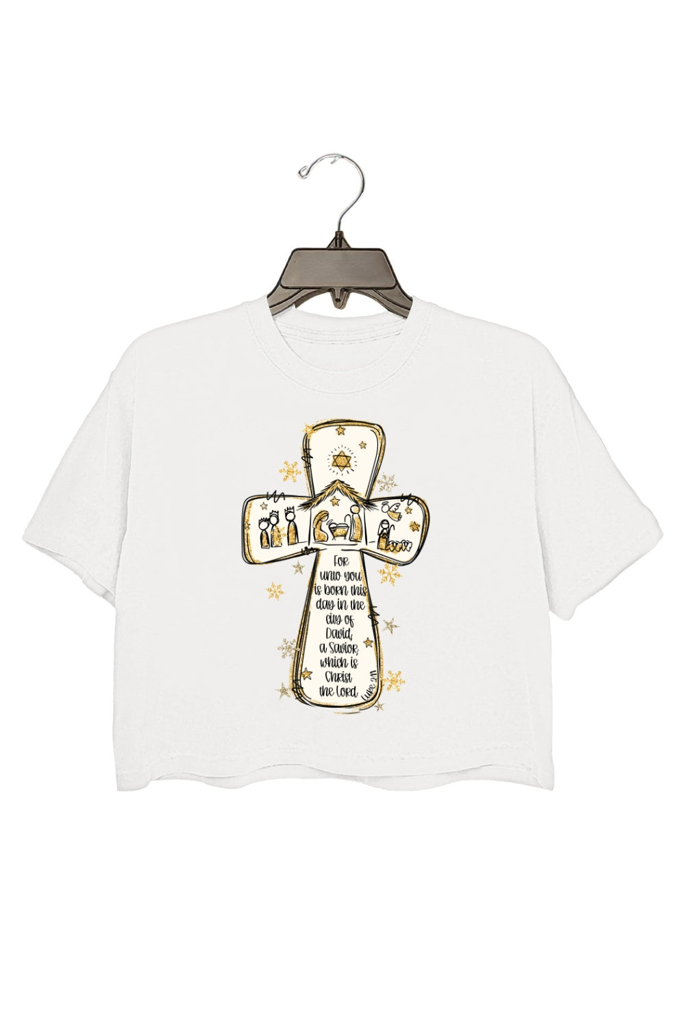 Oh Holy Night Bible Verse Crop Top For Women