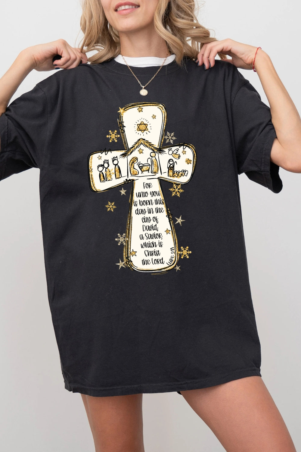 Oh Holy Night Bible Verse Tee For Women