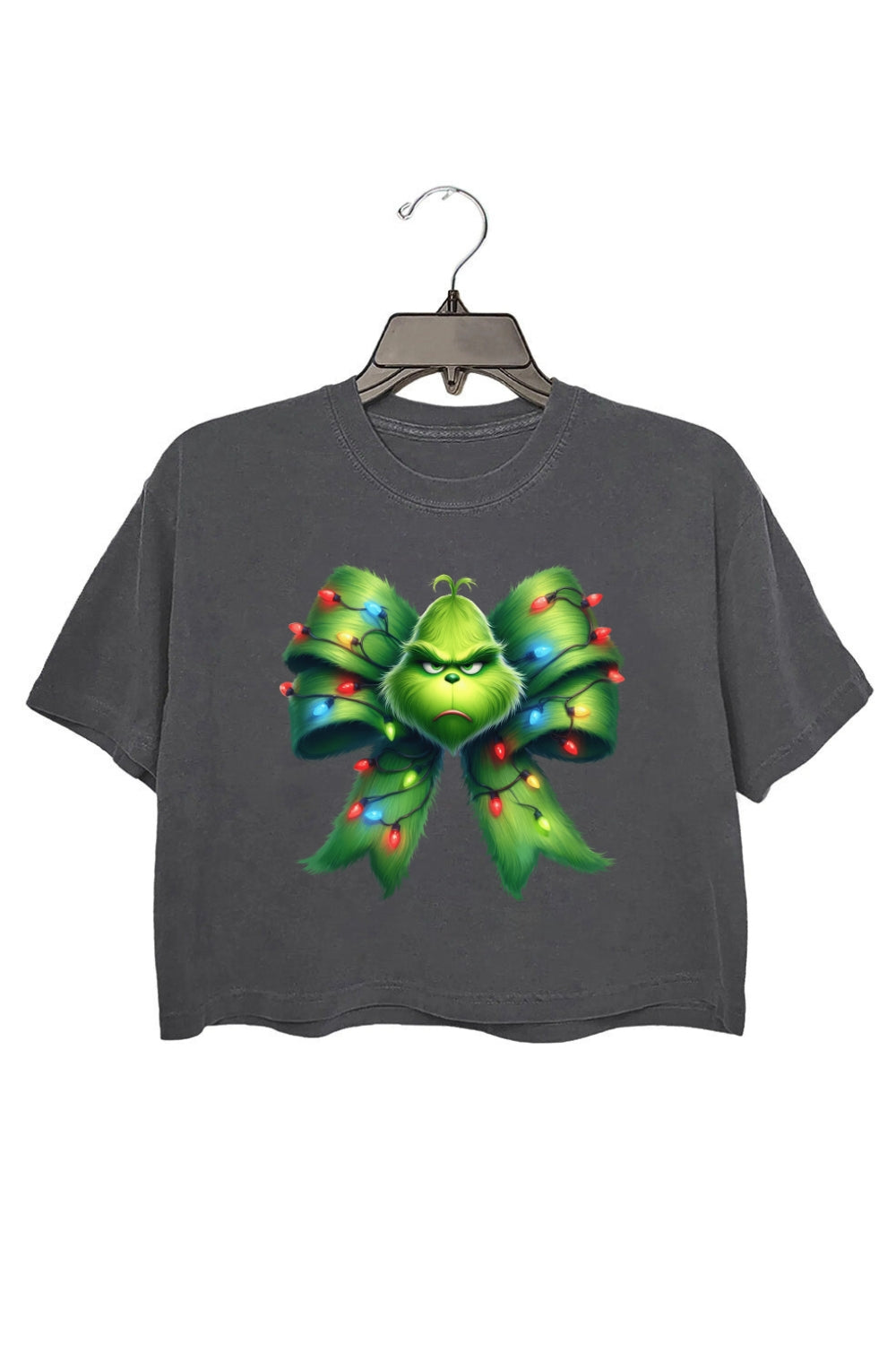 Christmas Green Guy Bow Crop Top For Women