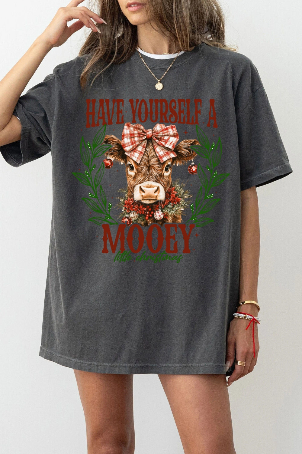 Have Yourself A Mooey Little Christmas Tee For Women