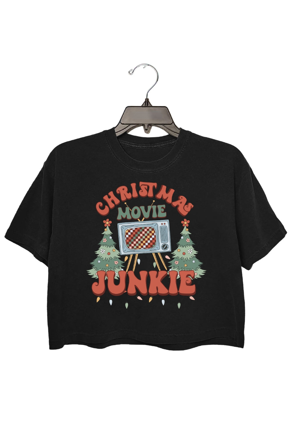 Christmas Movie Junkie Crop Top For Women