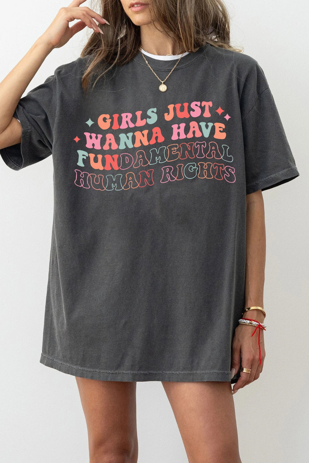Girls Just Wanna Have Fundamental Human Rights Tee For Women