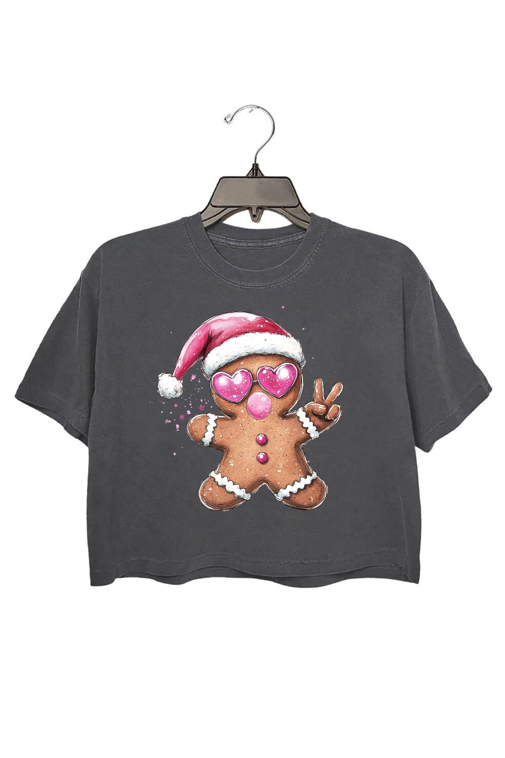 Retro Gingerbread Christmas Blowing Bubble Crop Top For Women