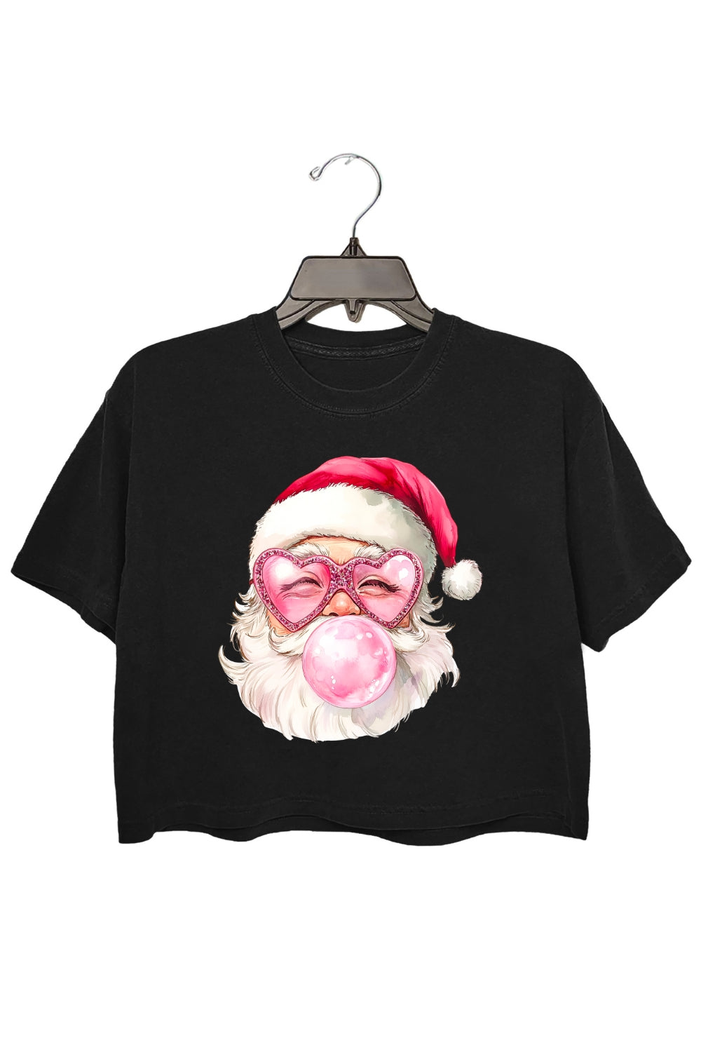 Santa Claus Bubble Gum Crop Top For Women