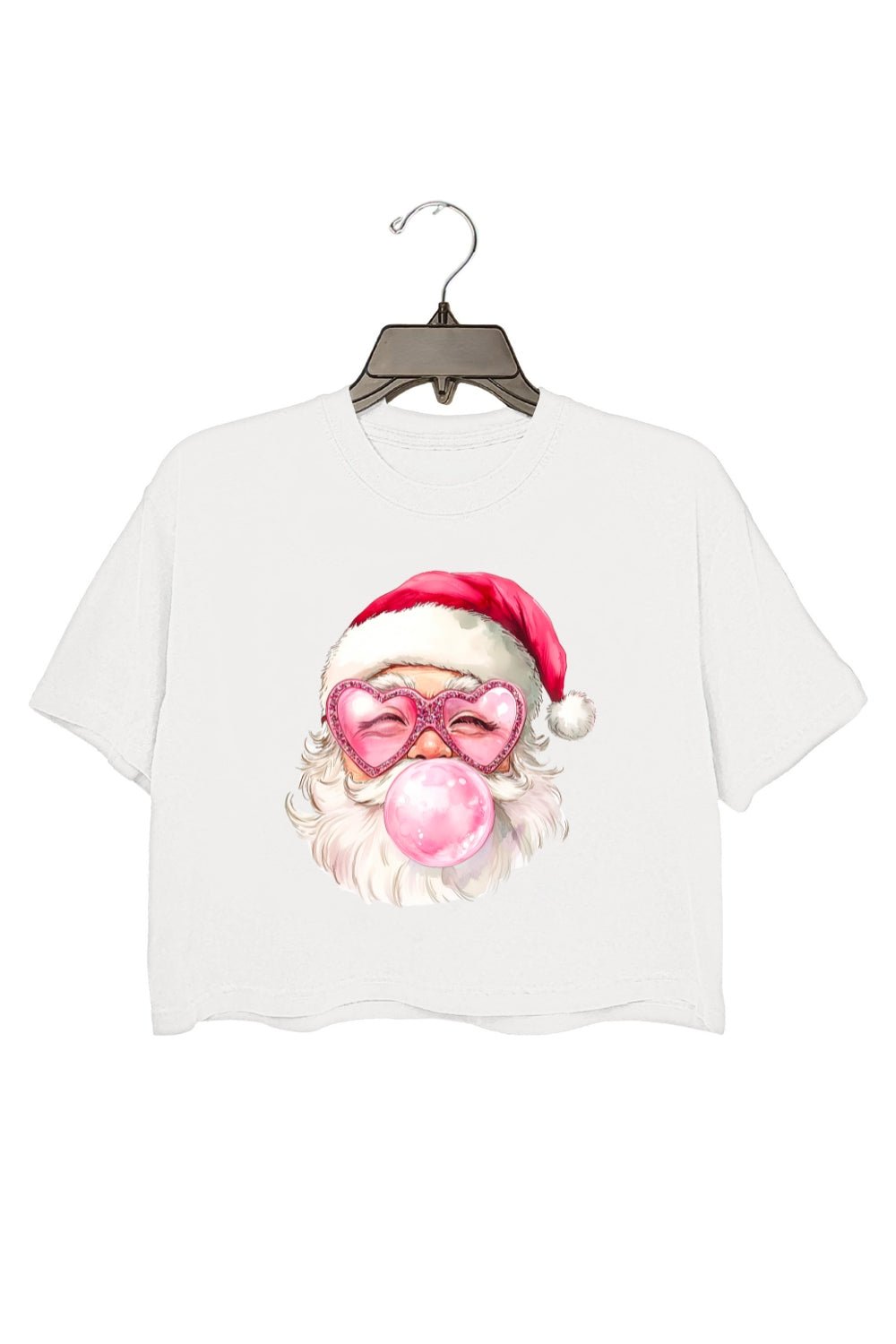 Santa Claus Bubble Gum Crop Top For Women