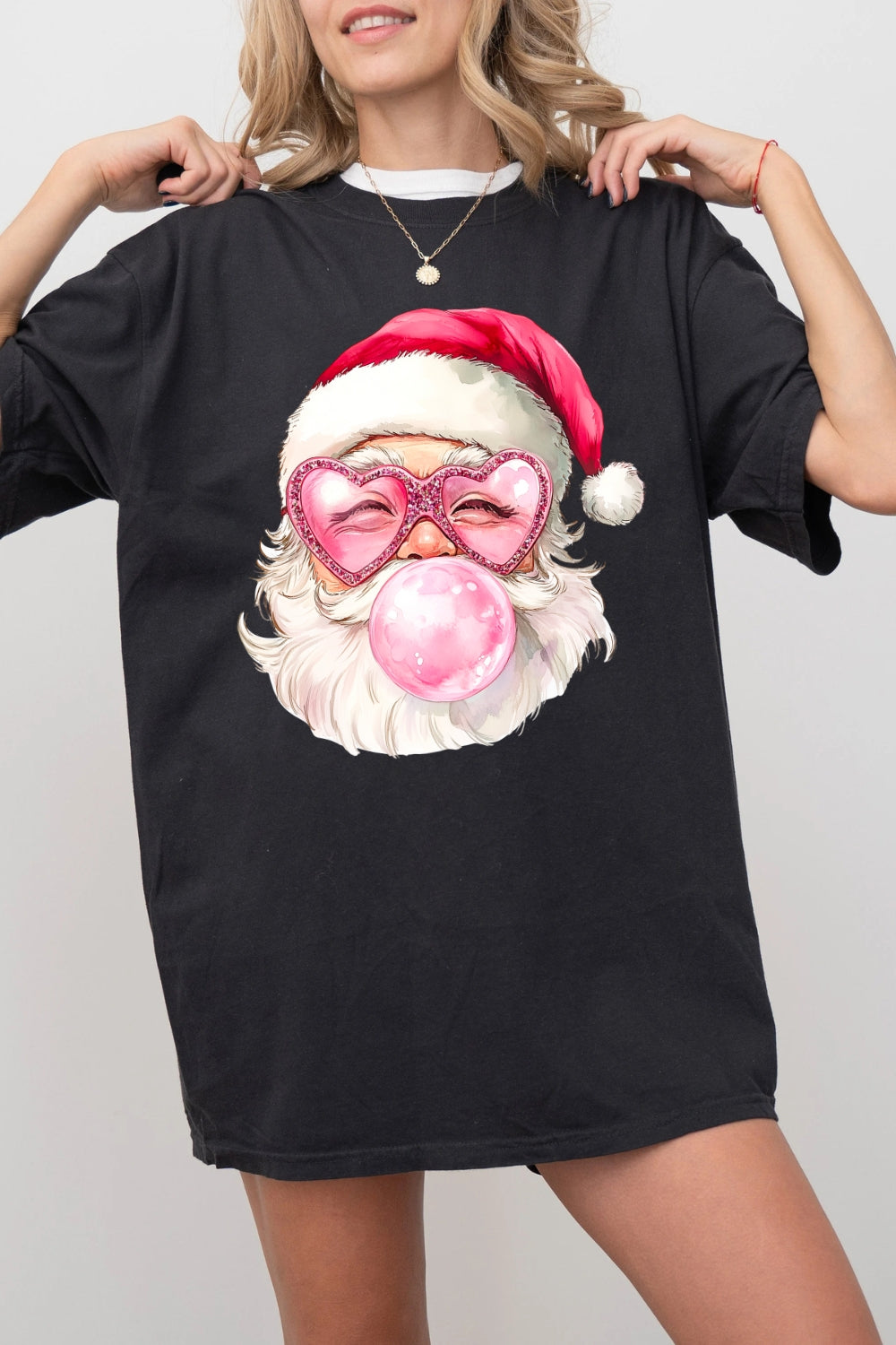 Santa Claus Bubble Gum Tee For Women