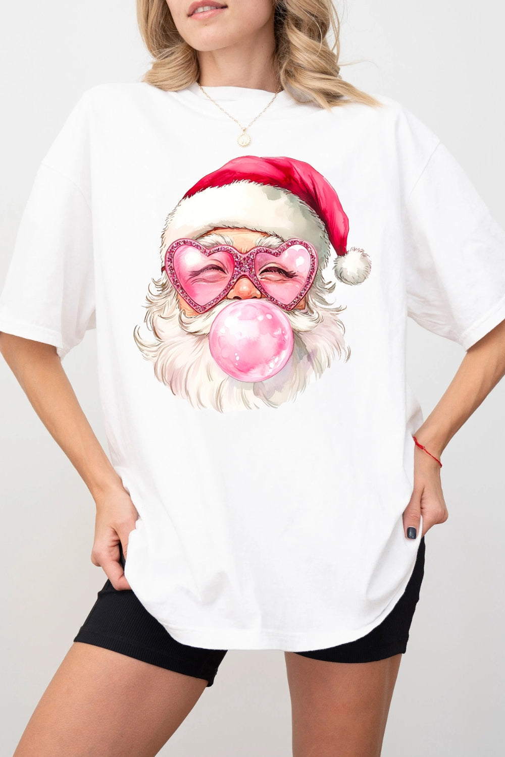 Santa Claus Bubble Gum Tee For Women