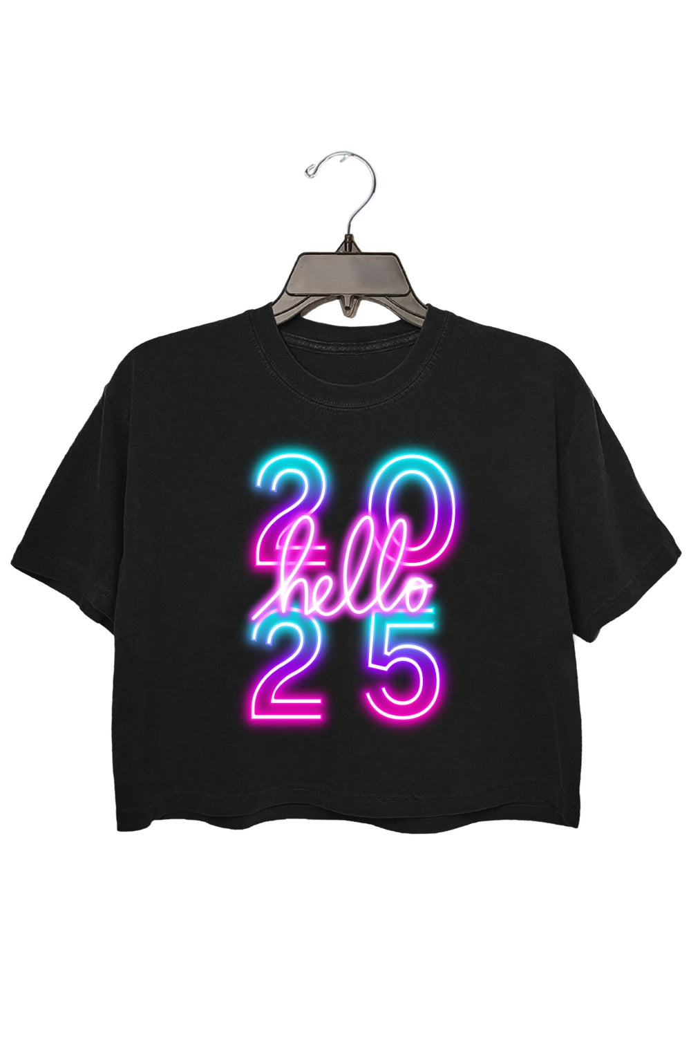 Neon Hello 2025 Crop Top For Women