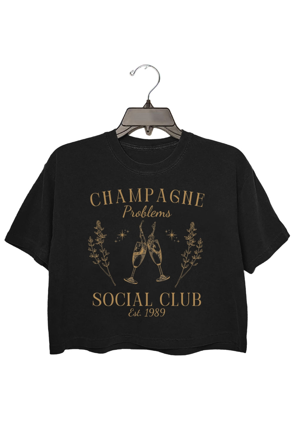 Champagne Problems Social Club Crop Top For Women