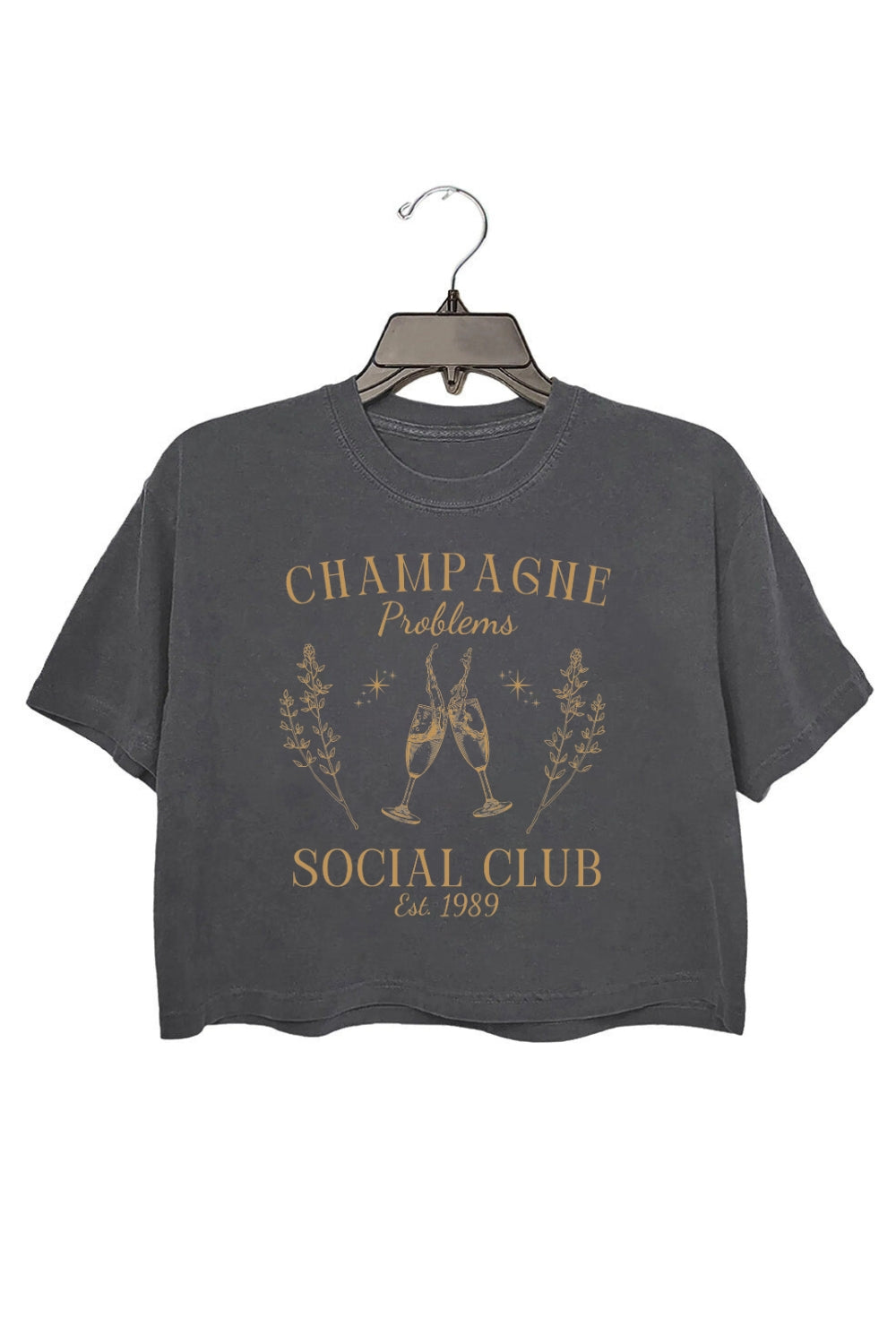 Champagne Problems Social Club Crop Top For Women