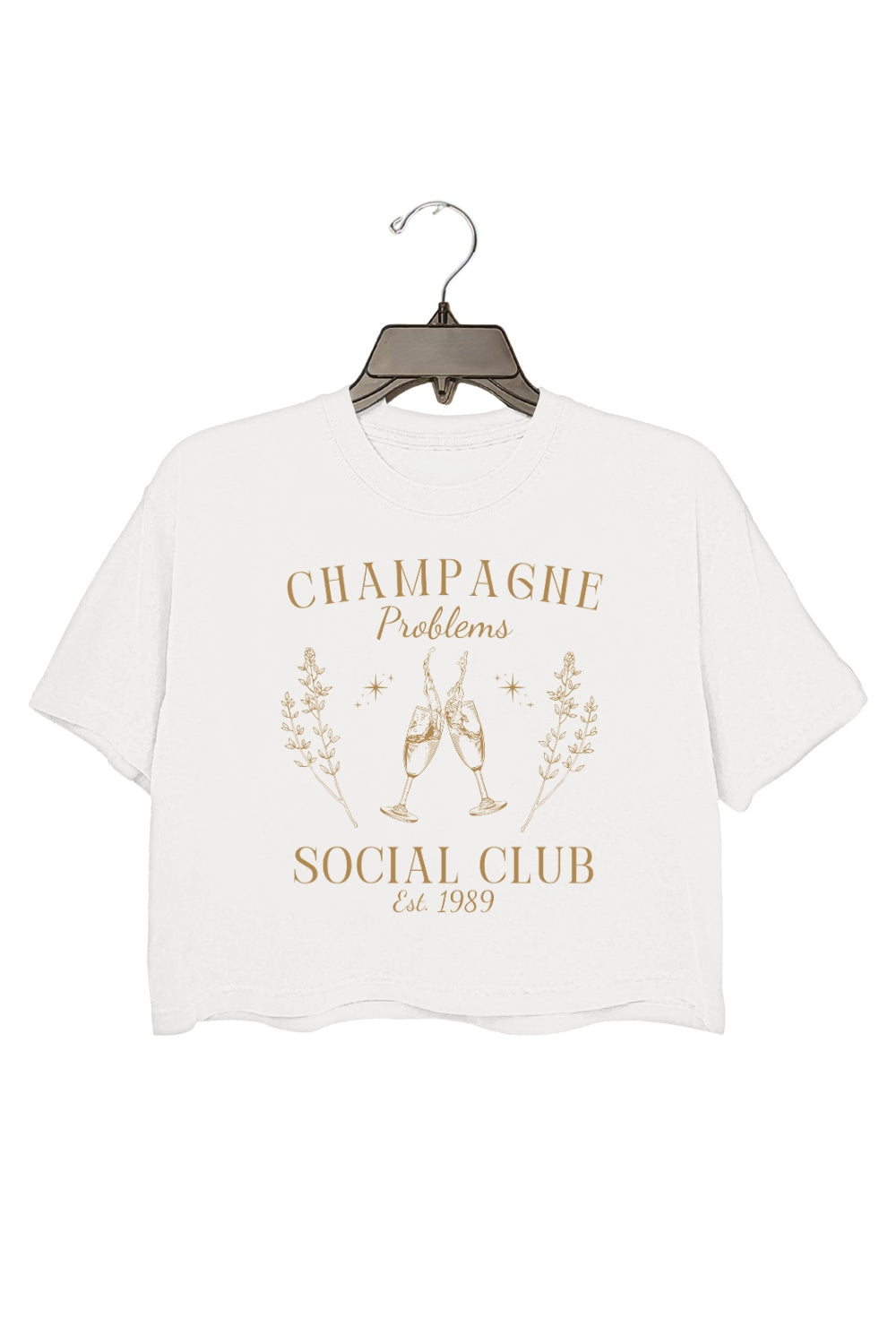 Champagne Problems Social Club Crop Top For Women