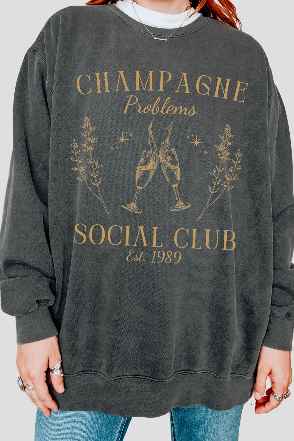 Champagne Problems Social Club Sweatshirt For Women