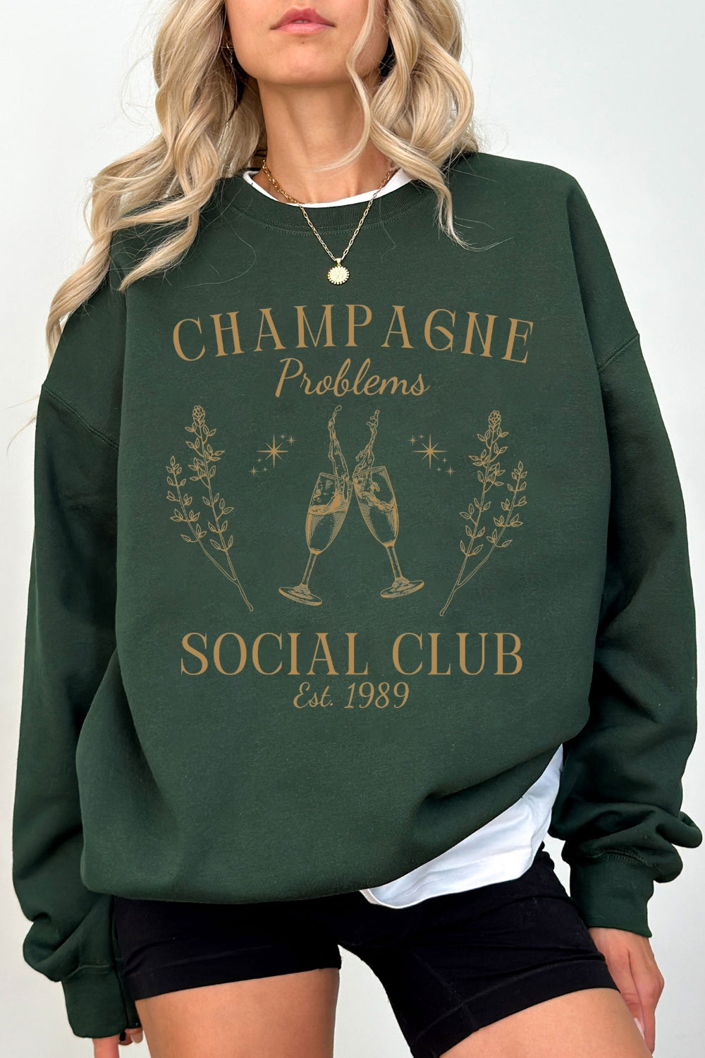 Champagne Problems Social Club Sweatshirt For Women