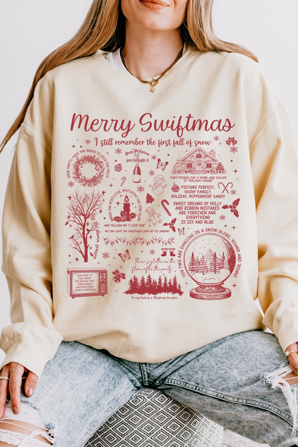 Retro Merry Swiftmas Christmas Sweatshirt For Women