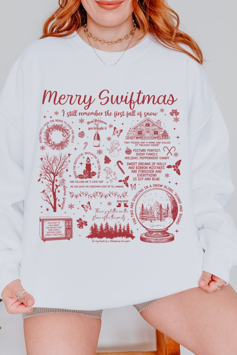 Retro Merry Swiftmas Christmas Sweatshirt For Women