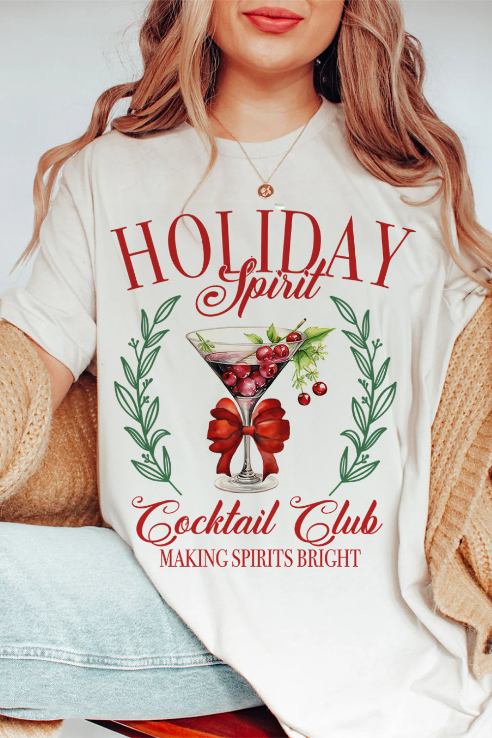 Holiday Spirit Cocktail Club Tee For Women
