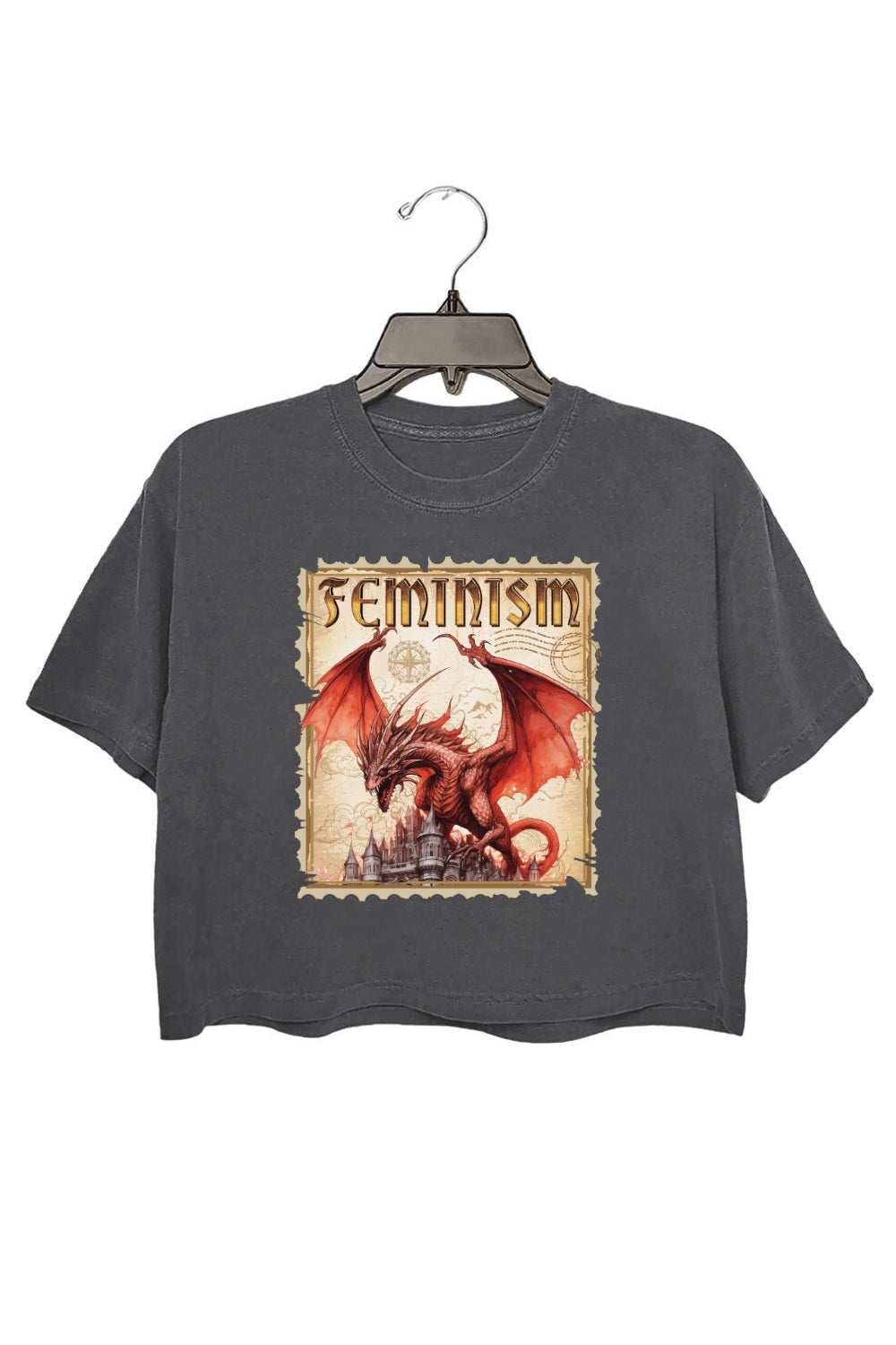 Feminism Power Dragon Crop Top For Women