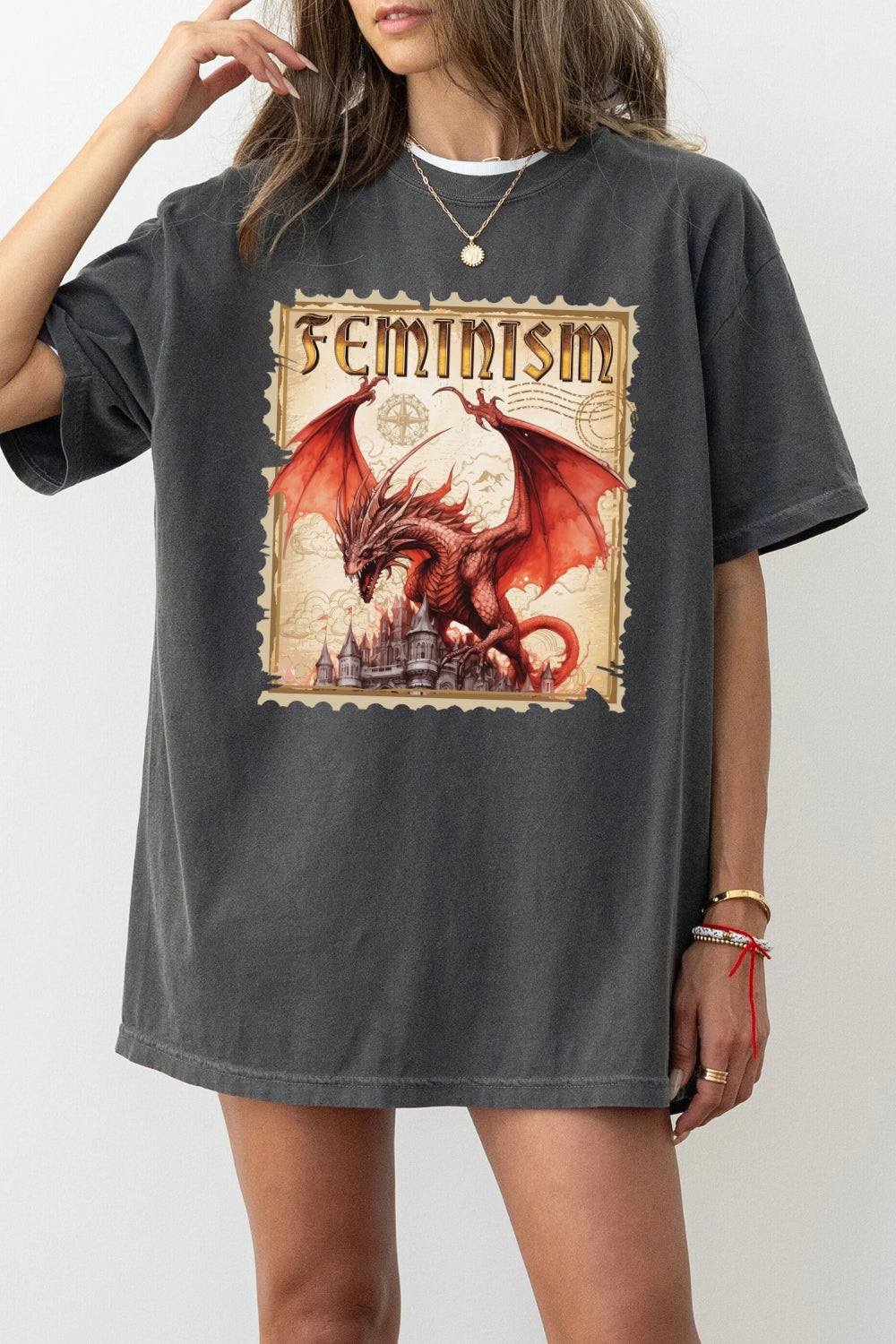 Feminism Power Dragon Tee For Women