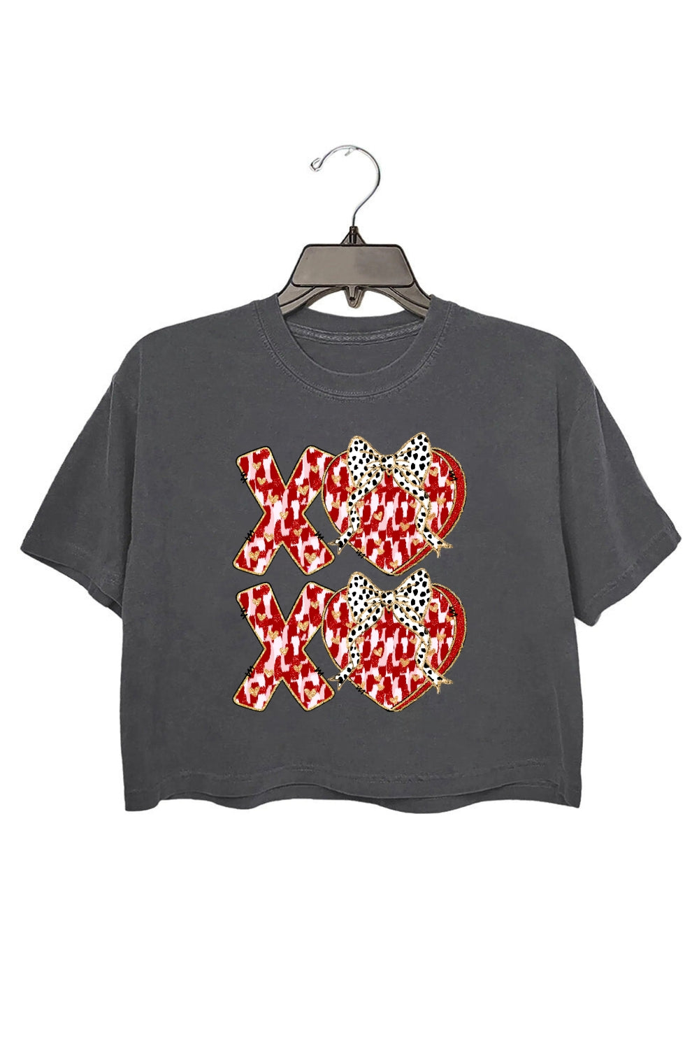 XOXO Valentine Heart Brushstroke Crop Top For Women