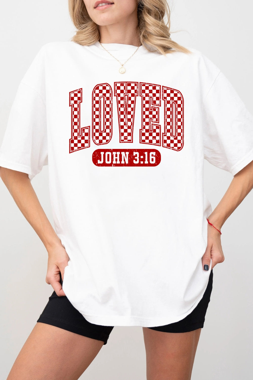 Loved John 3:16 Christian Valentines Tee For Women