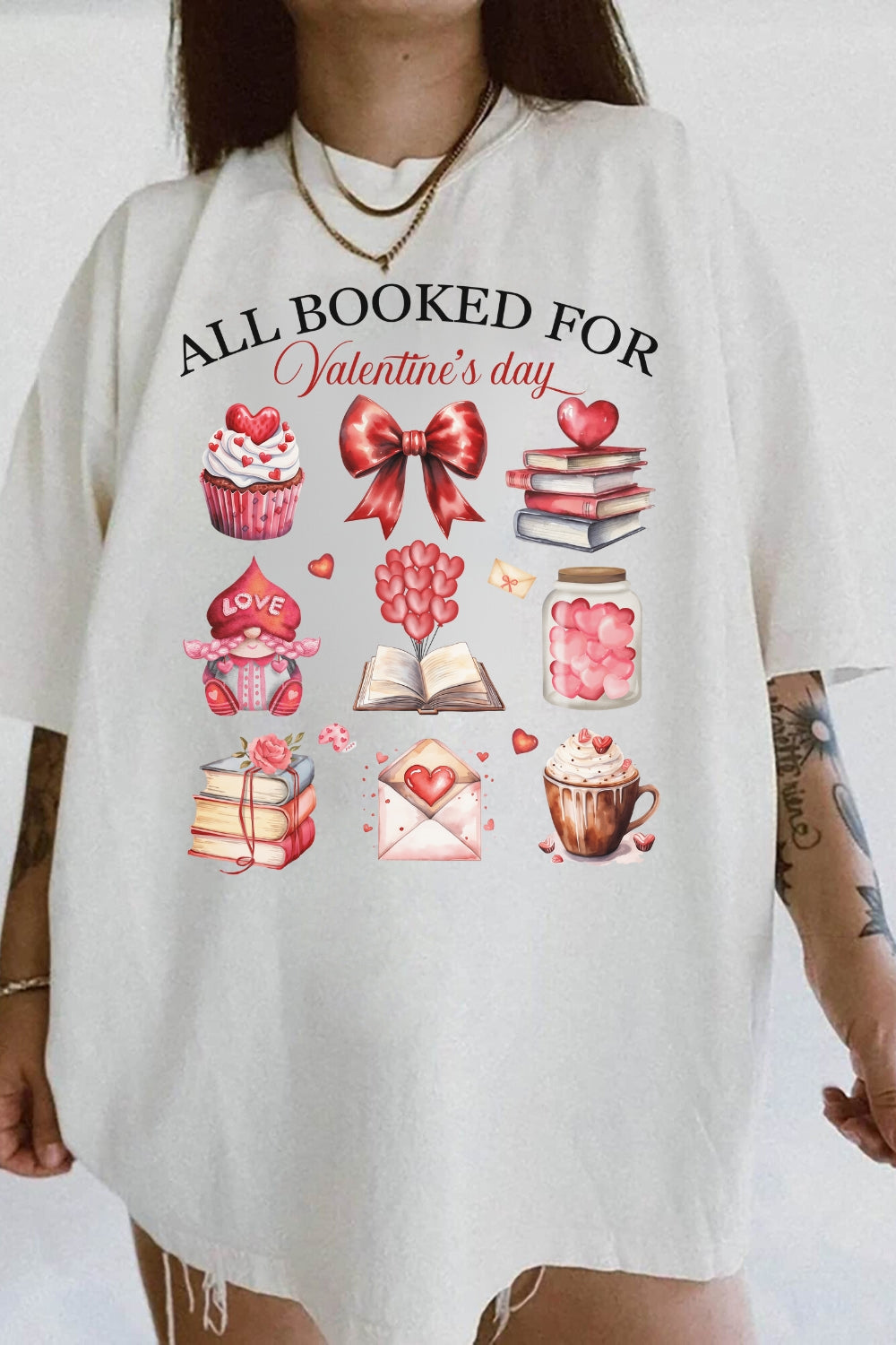 All Booked For Valentines Bookish Tee For Women
