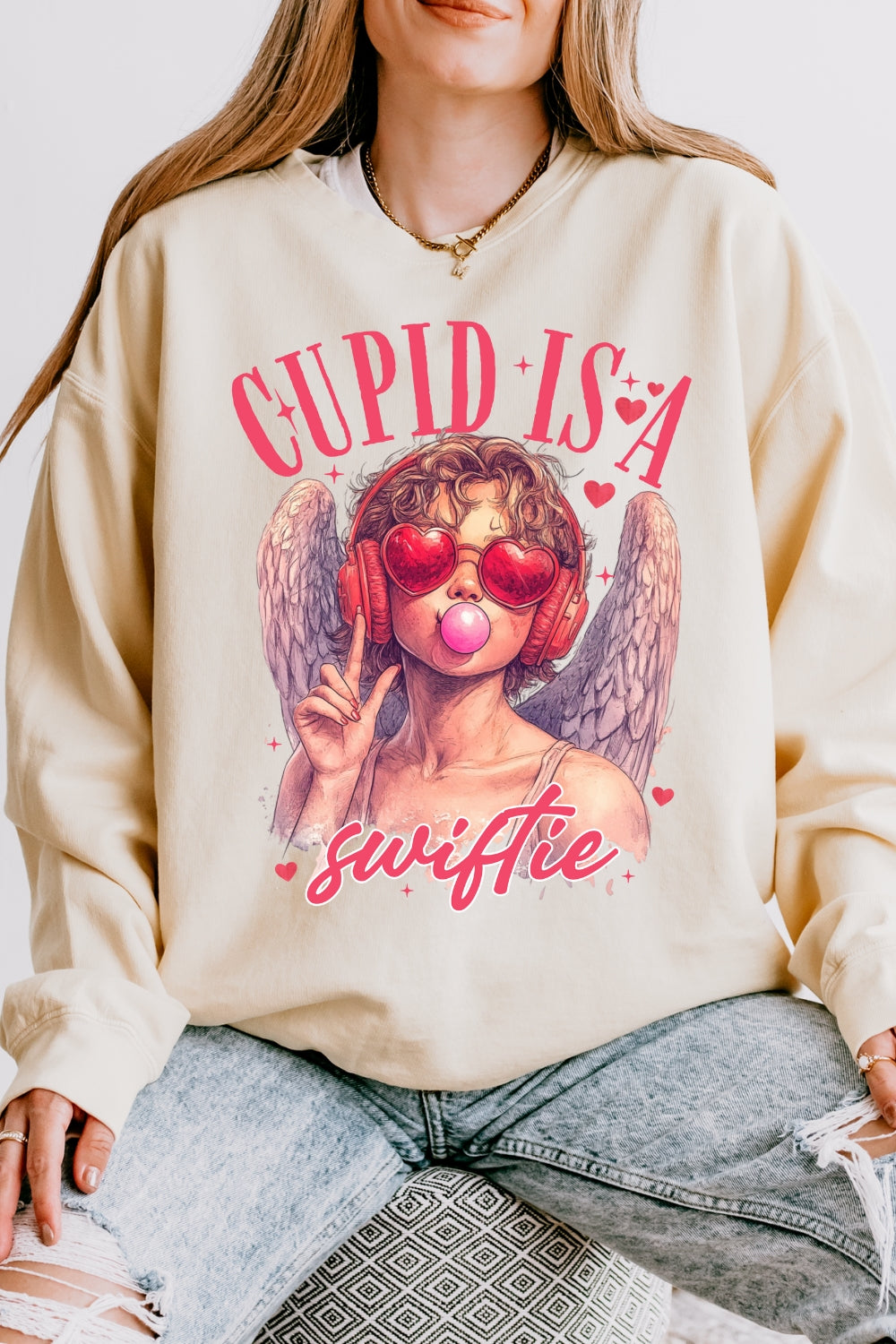Cupid Is A Swiftie Valentines Sweatshirt For Women