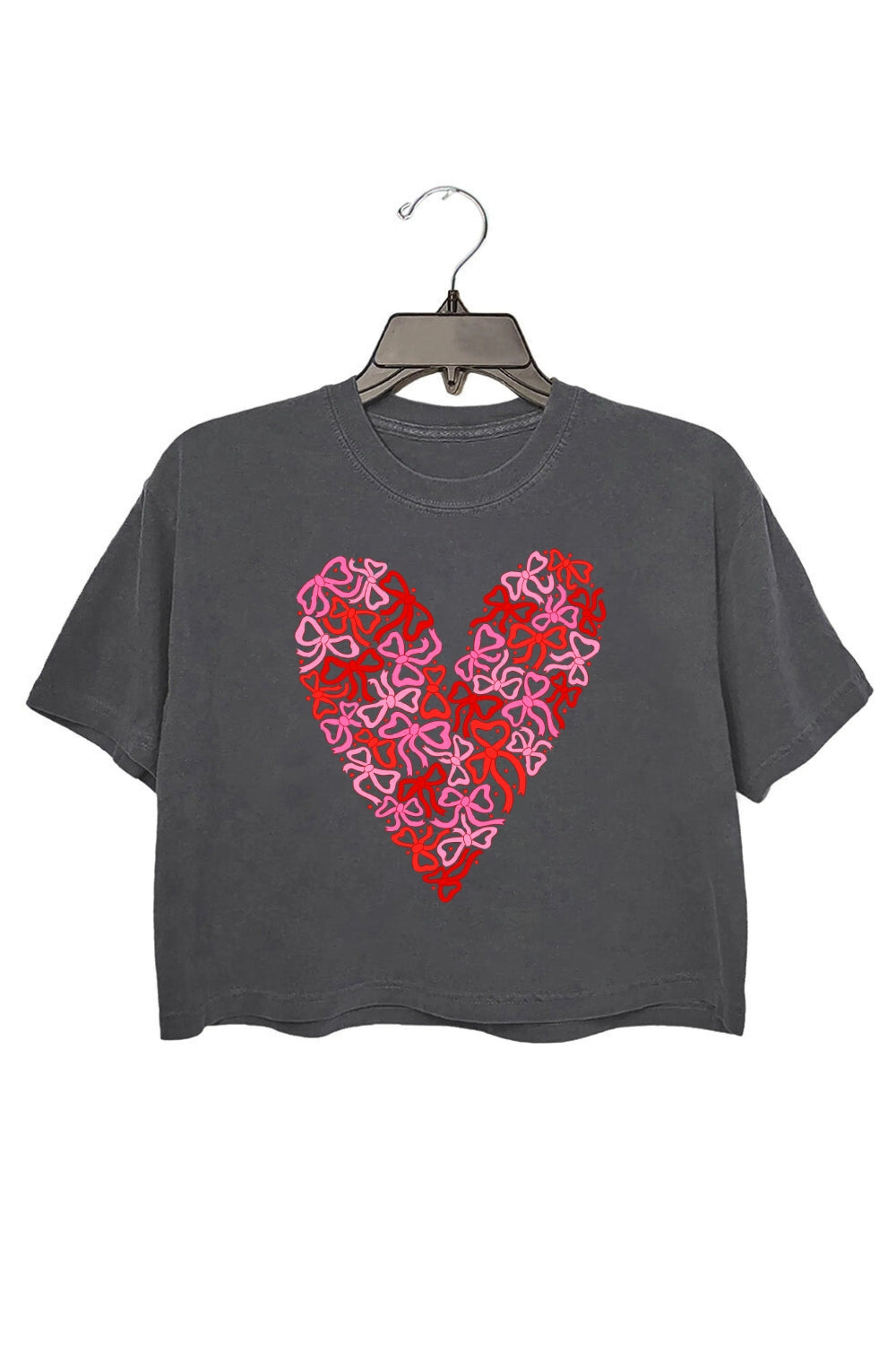 Bow Heart Coquette Valentine's Day Crop Top For Women