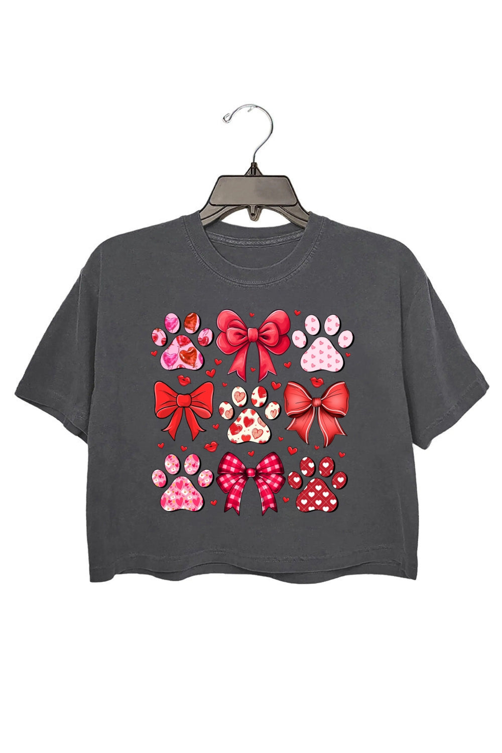 Dog Footprints Valentine's Crop Top For Women