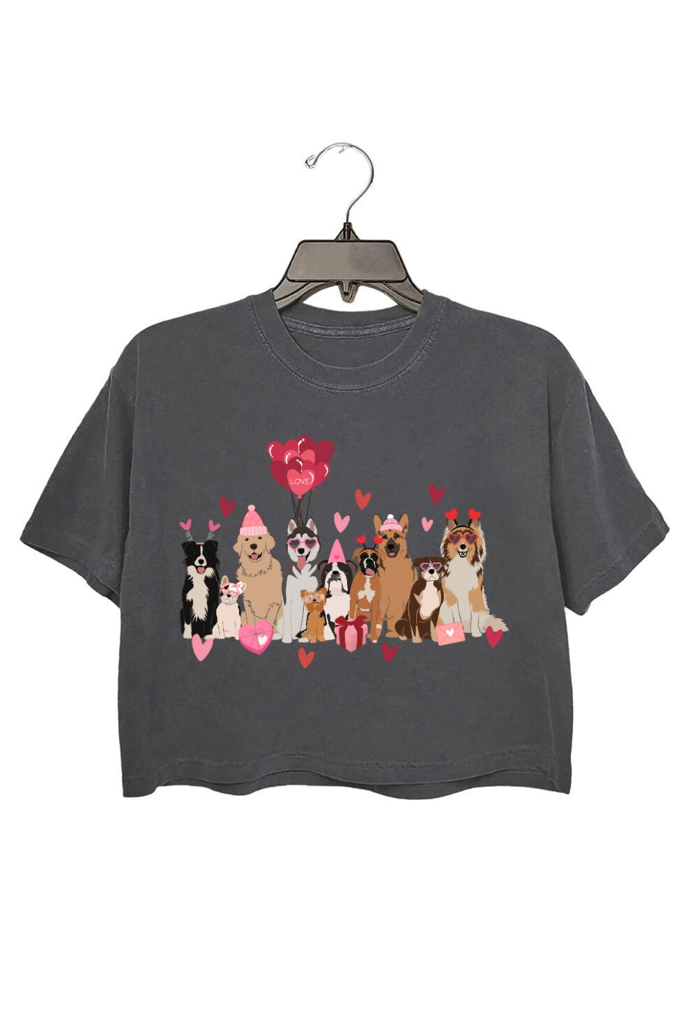 Valentines Loving Dogs Crop Top For Women