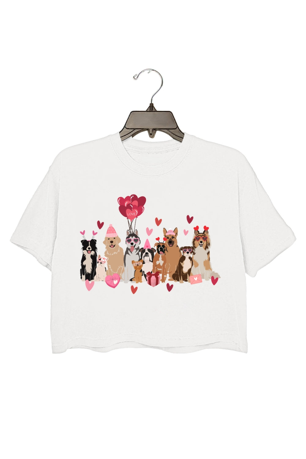 Valentines Loving Dogs Crop Top For Women