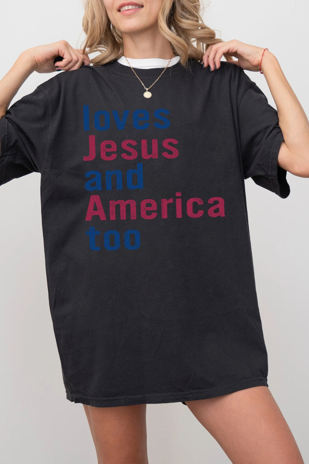Love Jesus and America Too Tee For Women