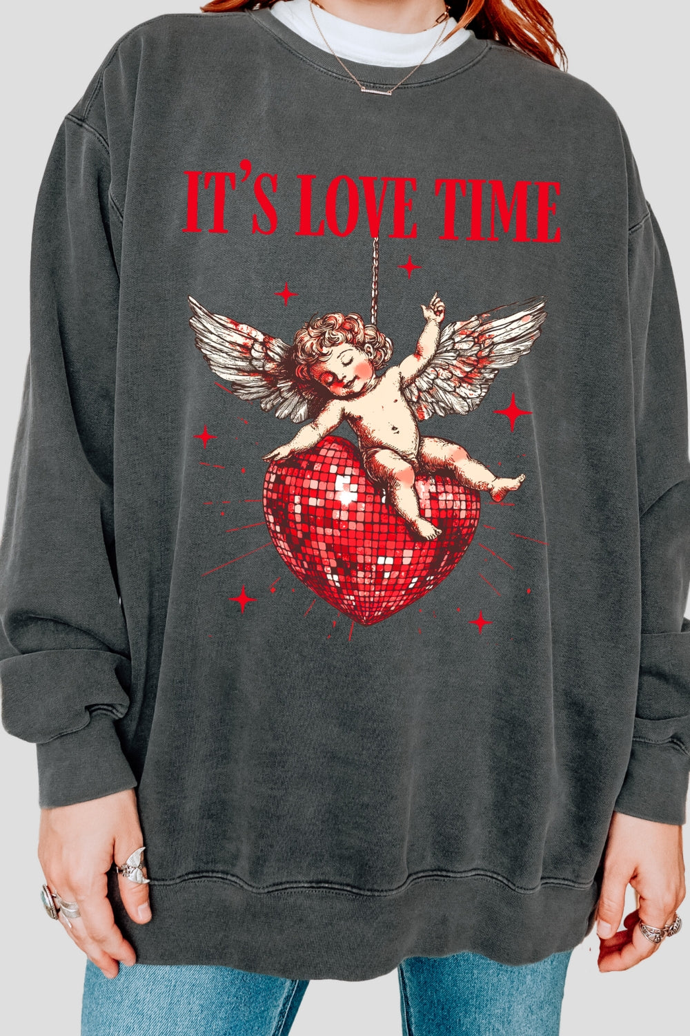 It's Love Time Cupid Sweatshirt For Women