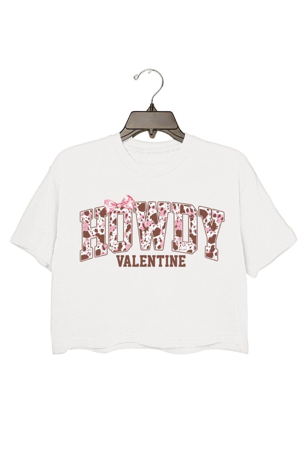 Howdy Valentine Bow Crop Top For Women