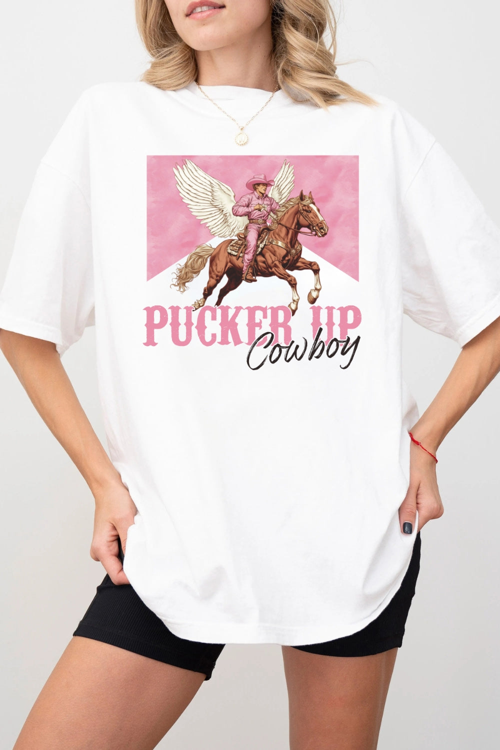 Pucker Up Cowboy Western Valentines Tee For Women
