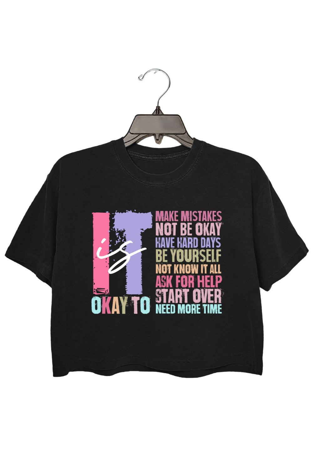 Retro It's Okay To Make Mistakes Crop Top For Women