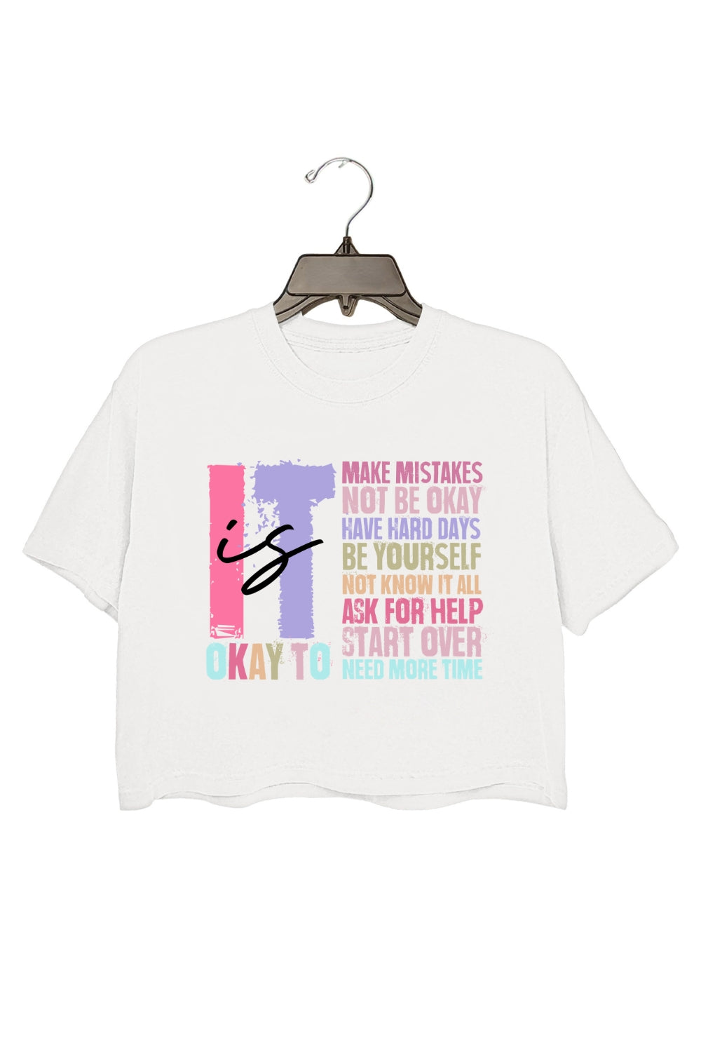 Retro It's Okay To Make Mistakes Crop Top For Women