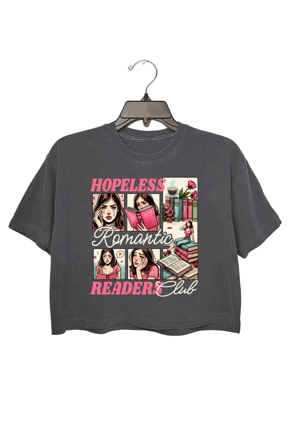 Hopeless Romantic Readers Book Club Crop Top For Women