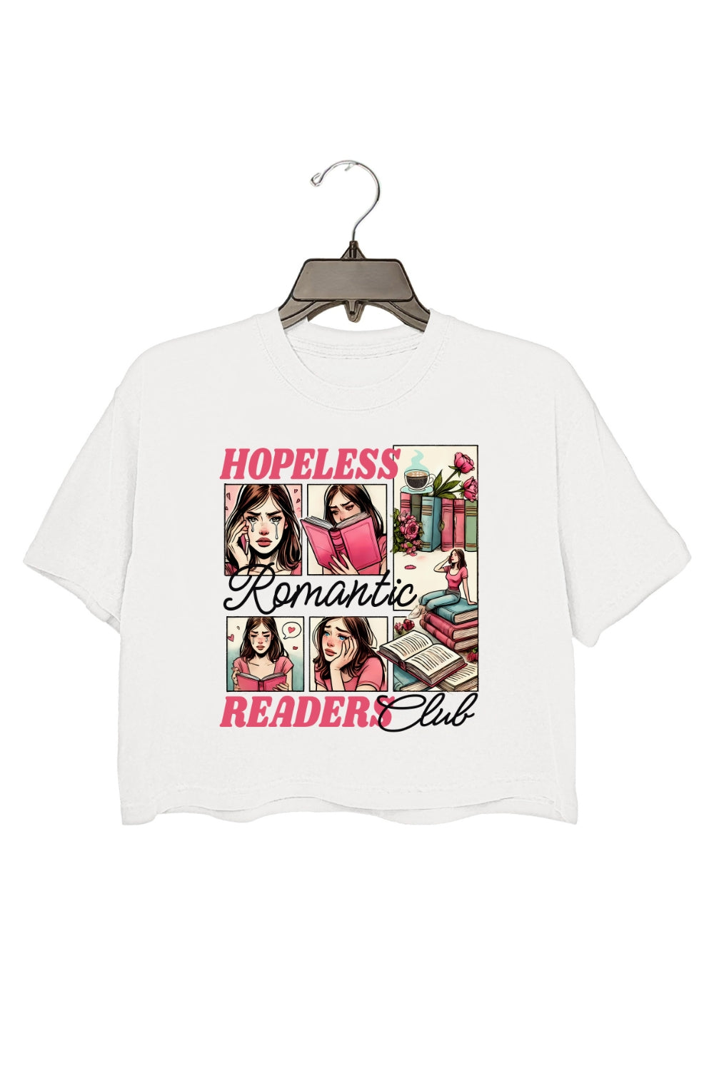 Hopeless Romantic Readers Book Club Crop Top For Women