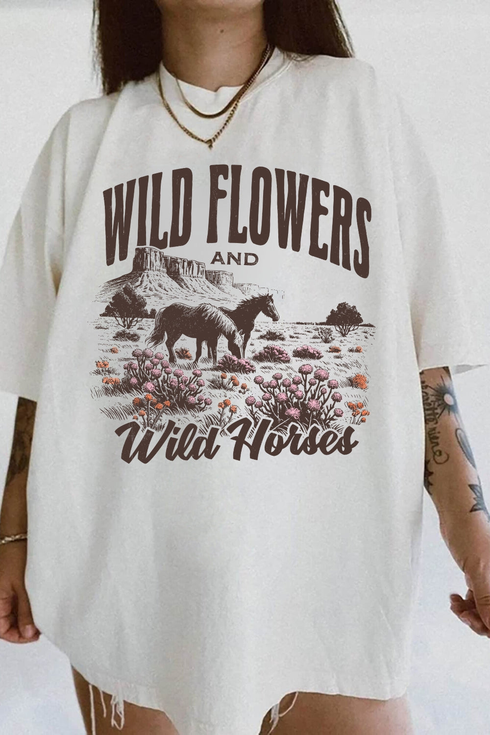 Wild Horses Wildflowers Tee For Women