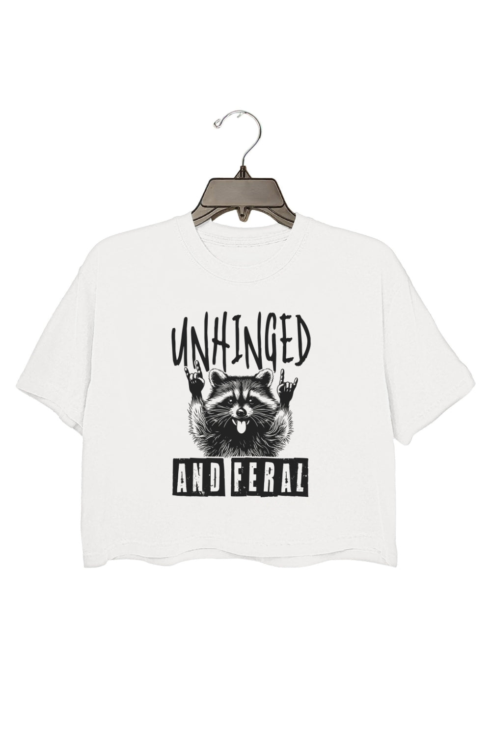 Unhinged And Feral Raccoon Crop Top For Women
